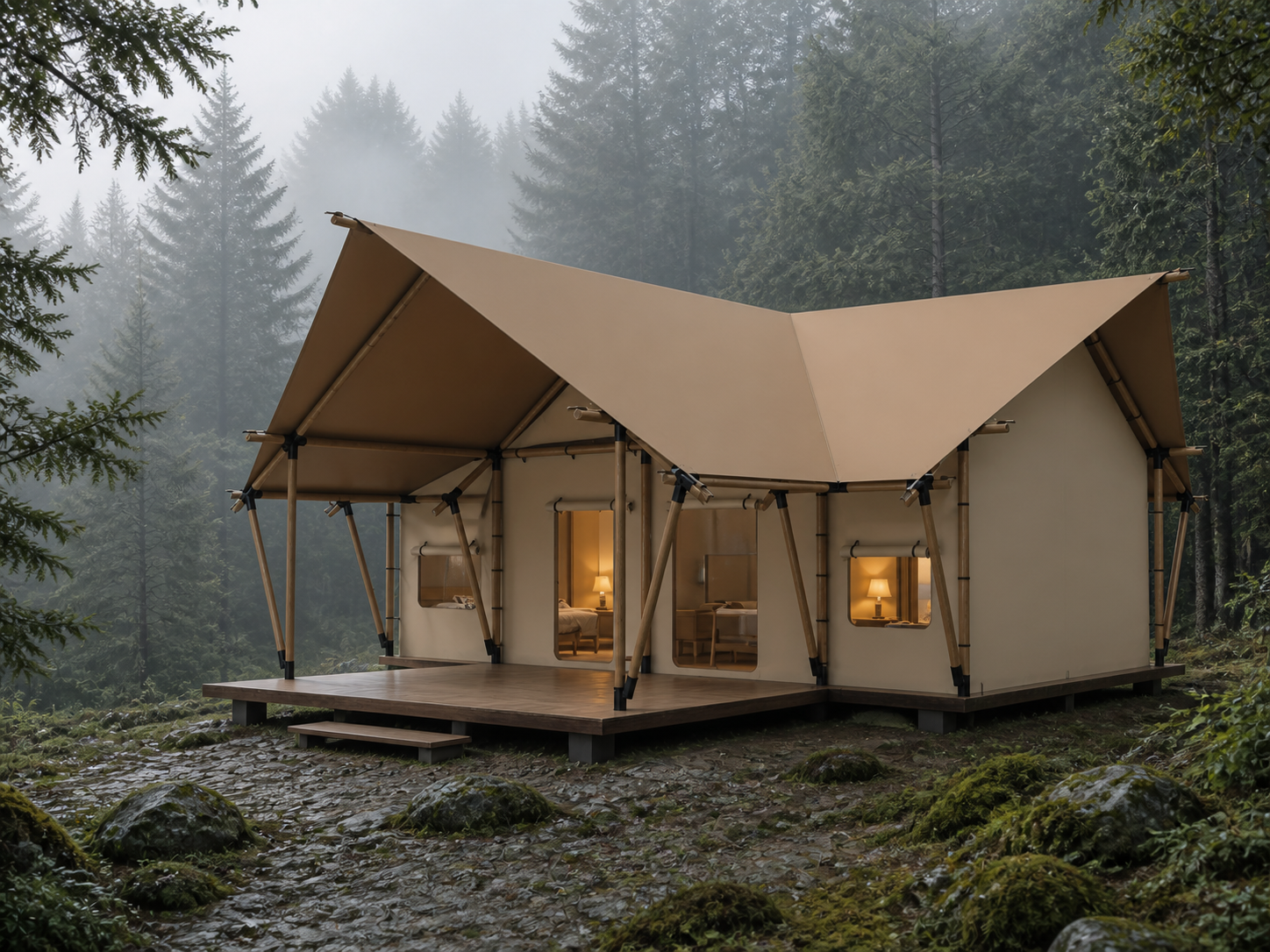 山庐 S11 晨雾山林度假营地效果图